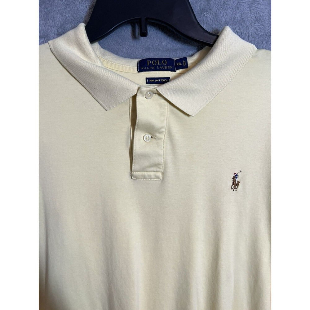 Polo Ralph Lauren Mens 2XL‎ XXL Polo Short Sleeve Pima Soft Touch Yellow Read